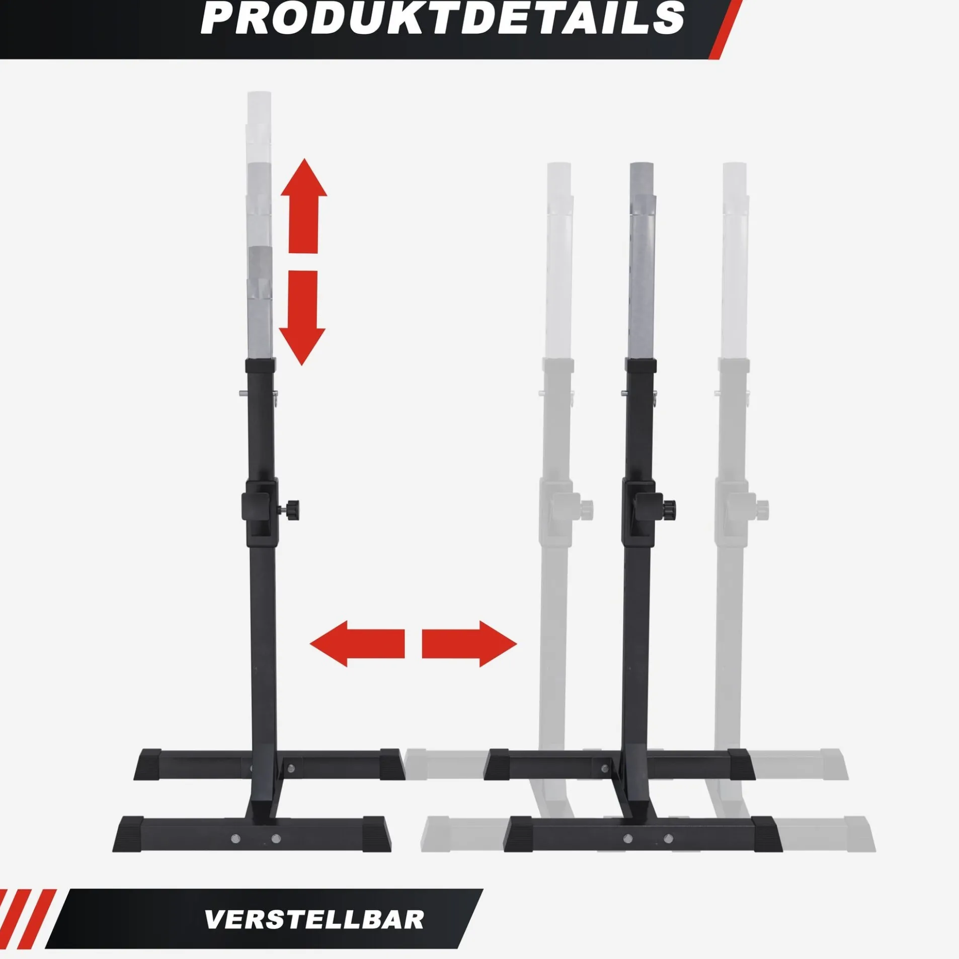 Squat Rack Hantelständer Set inkl, Curlset Kunststoff 35 kg