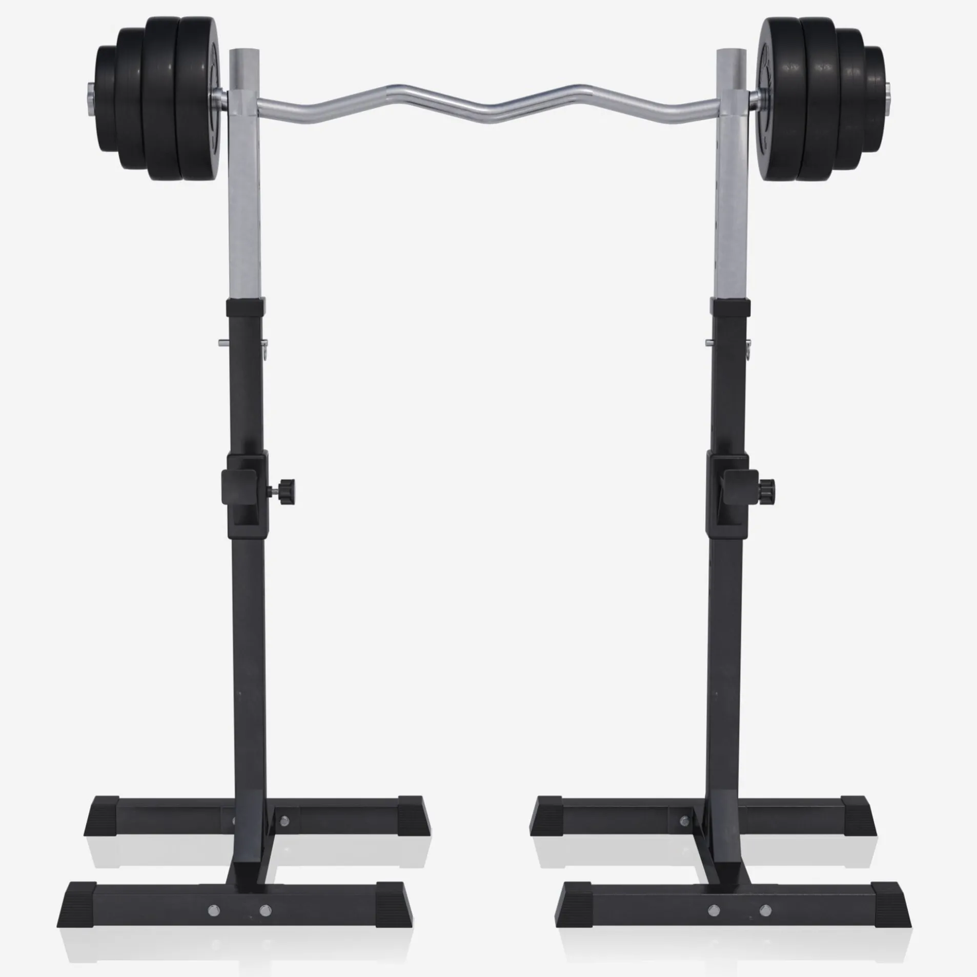 Squat Rack Hantelständer Set inkl, Curlset Kunststoff 35 kg
