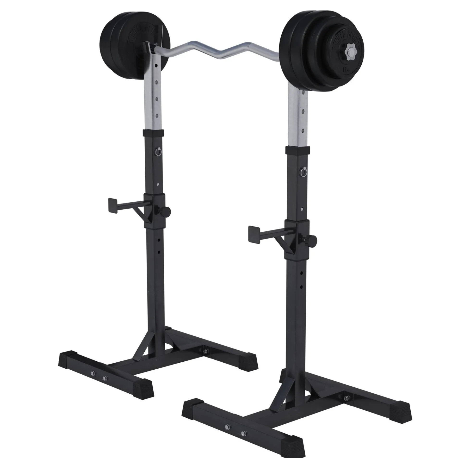 Squat Rack Hantelständer Set inkl, Curlset Kunststoff 35 kg