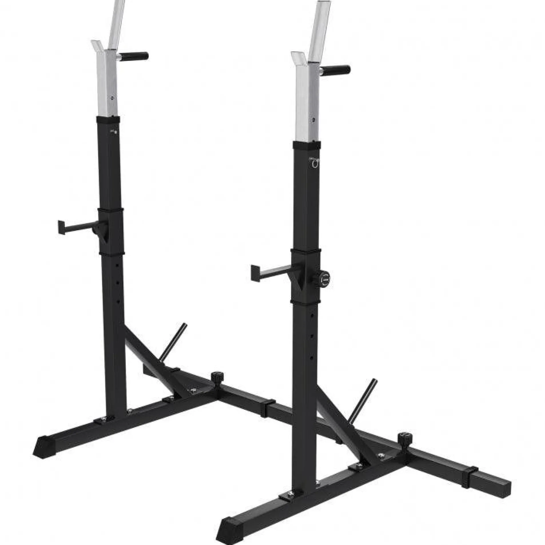 Squat Rack verstellbar in Höhe und Breite inkl, Hantelscheibenablage