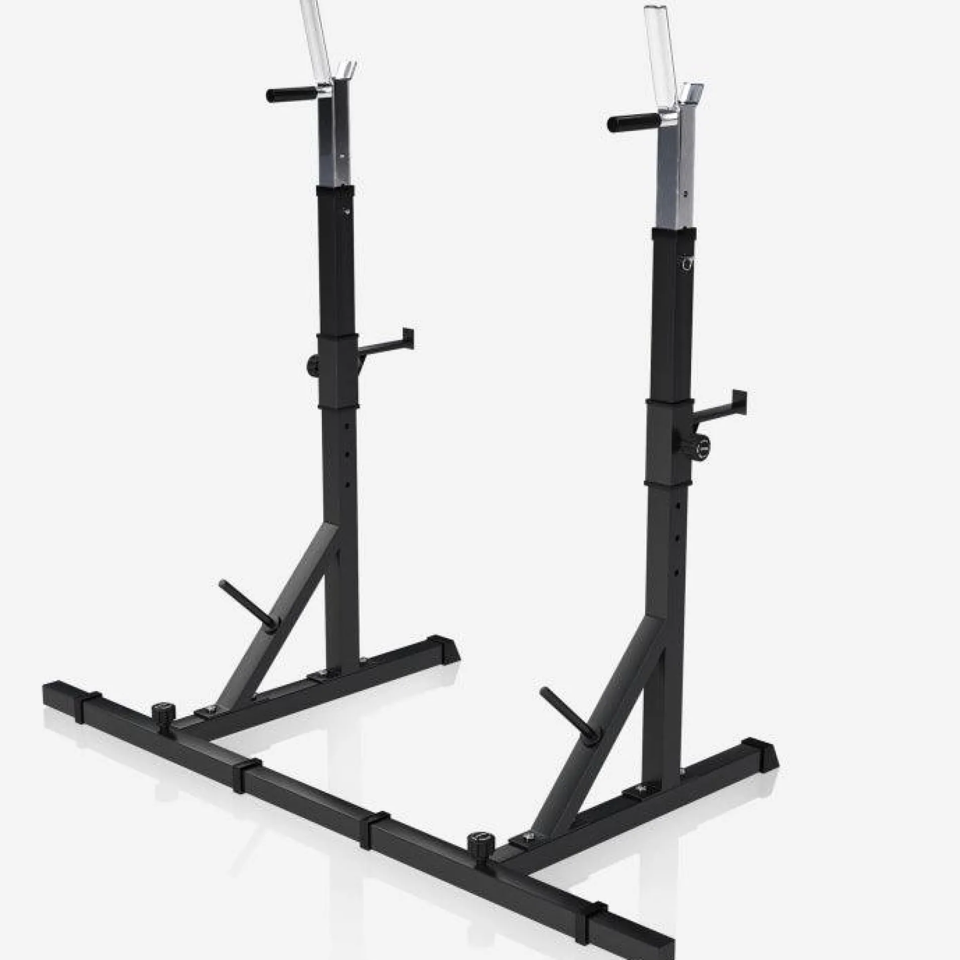 Squat Rack verstellbar in Höhe und Breite inkl, Hantelscheibenablage