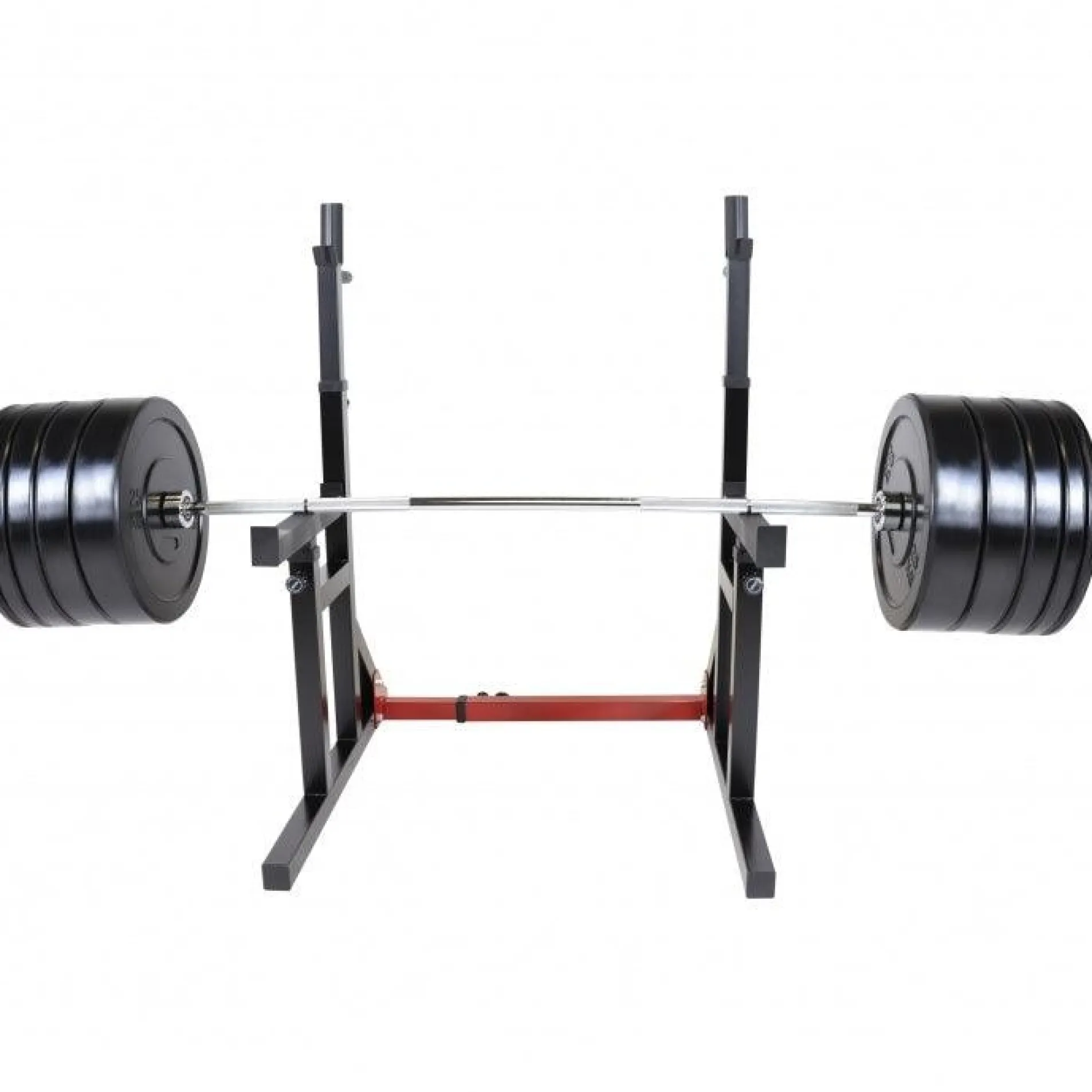Squat Rack verstellbar in Höhe und Breite inkl, Olympia Bumper Plate Langhantel Set 170 kg