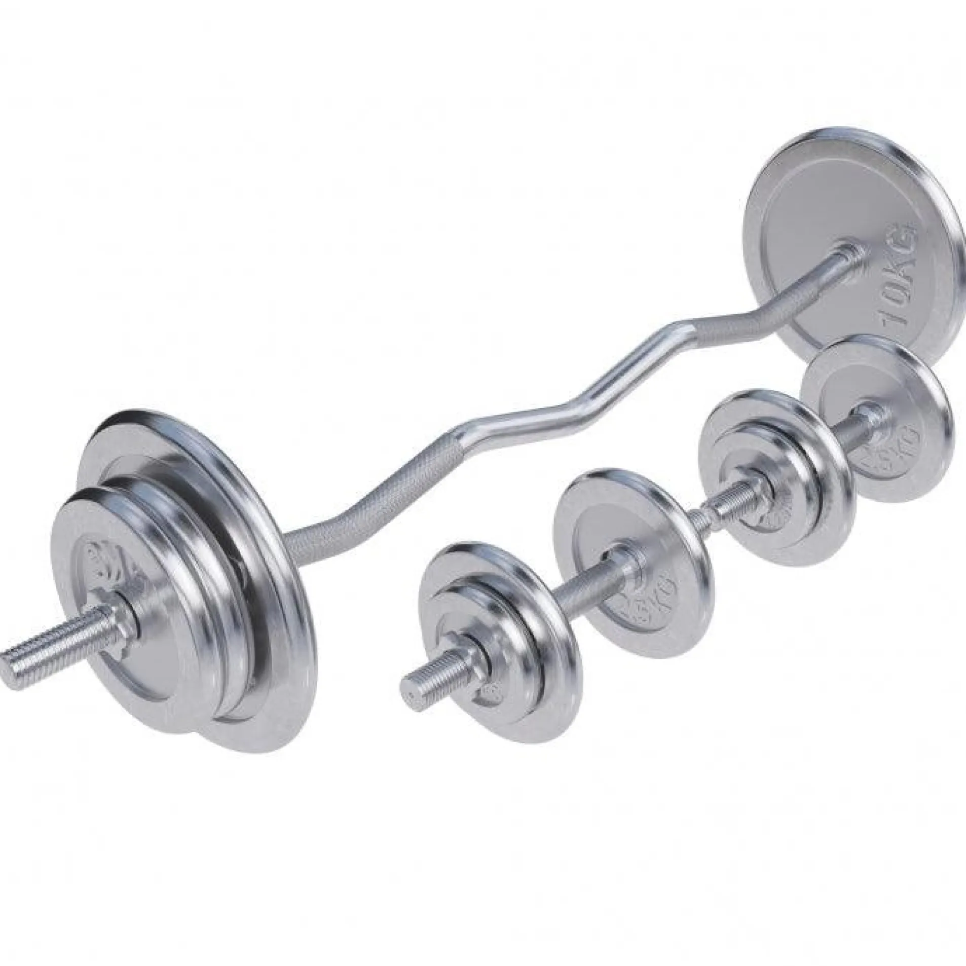SZ-Curlset Chrom 70 kg mit Sternverschlüssen
