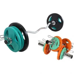 SZ-Curlset Gummi Gripper 75 kg Olympia mit Verschlüssen
