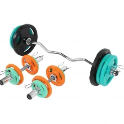 SZ-Curlset Gummi Gripper 75 kg Olympia mit Verschlüssen