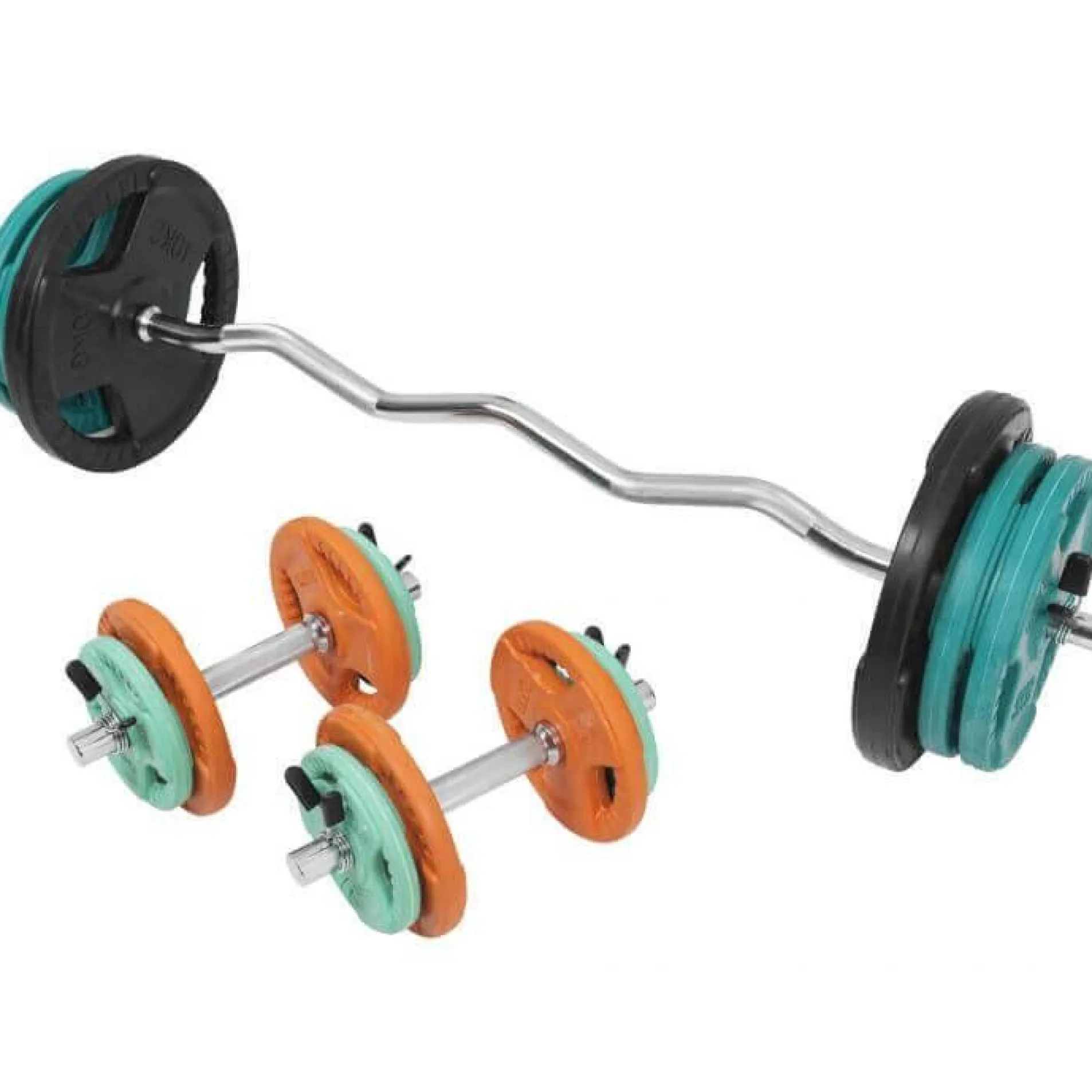 SZ-Curlset Gummi Gripper 70 kg mit Verschlüssen