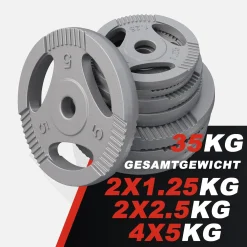 SZ-Curlset Gusseisen Gripper 35 kg mit Sternverschlüssen