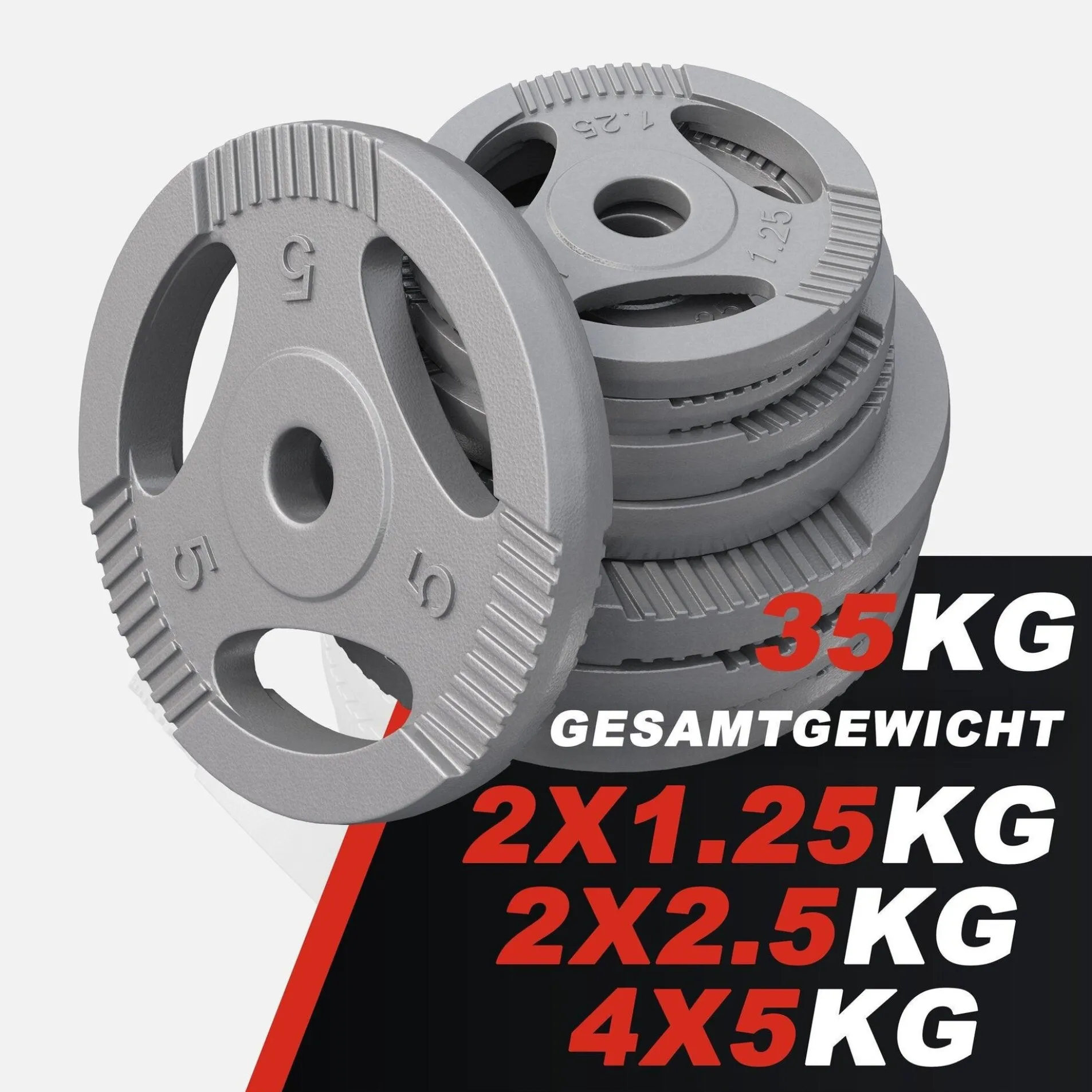 SZ-Curlset Gusseisen Gripper 35 kg mit Sternverschlüssen