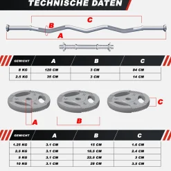 SZ-Curlset Gusseisen Gripper 70 kg mit Sternverschlüssen