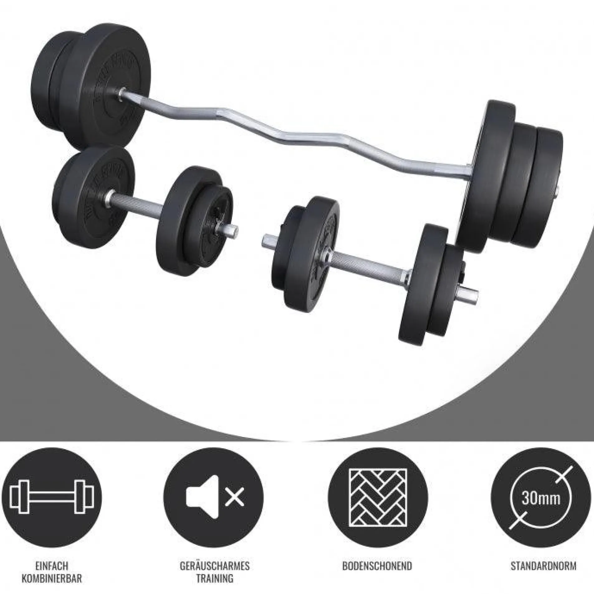 SZ-Curlset Kunststoff 70 kg mit Verschlüssen