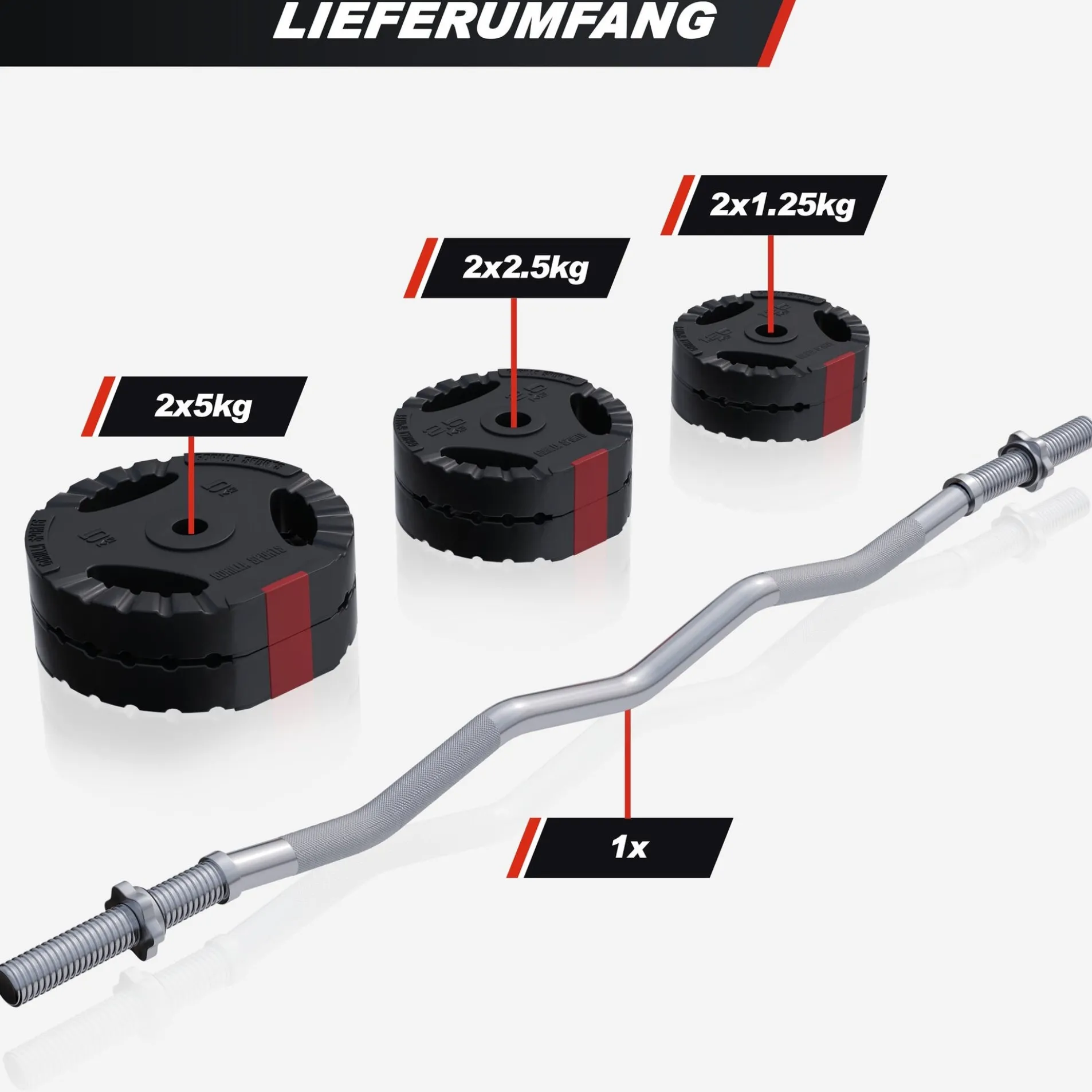 SZ-Curlset Kunststoff Gripper 25 kg mit Sternverschlüssen