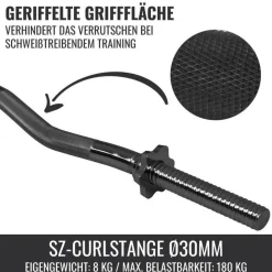 SZ-Hantelstange 120 cm mit Sternverschlüssen