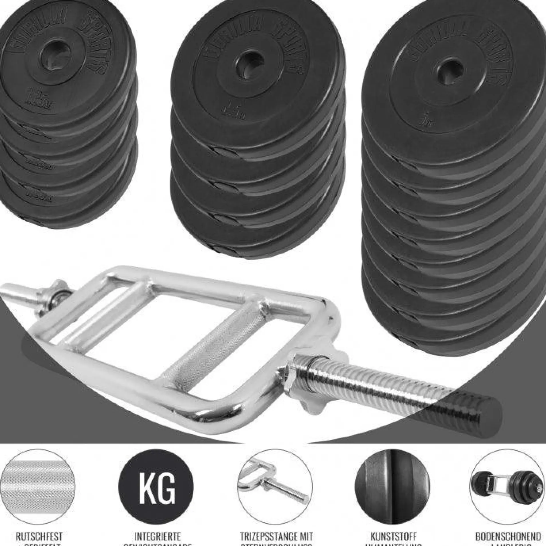 Trizepstrainer Set Kunststoff 35 kg mit Sternverschlüssen
